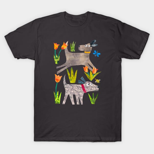 Dogs in the park T-Shirt by Tracey English